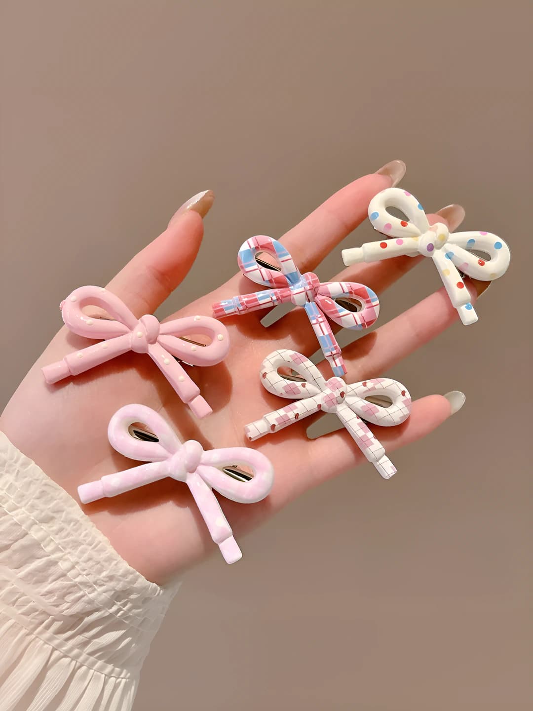 23# Pink bow, 5 pcs