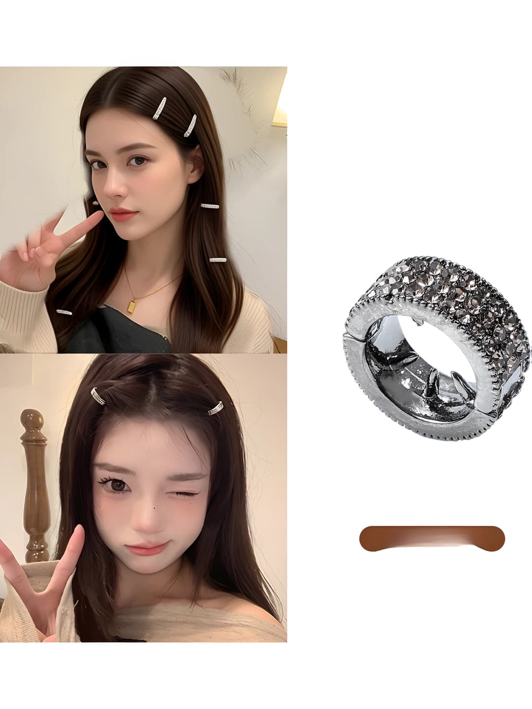 2# Qora metall soch to'qovchi, ~1.5 sm