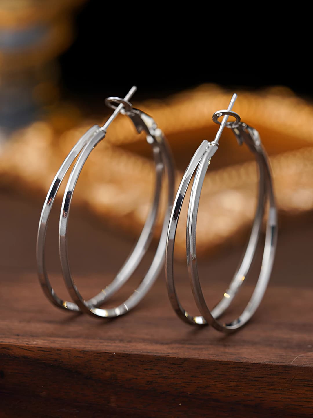 Women's large hoop earrings: alloy, geometric design element, electroplated, urban style earrings