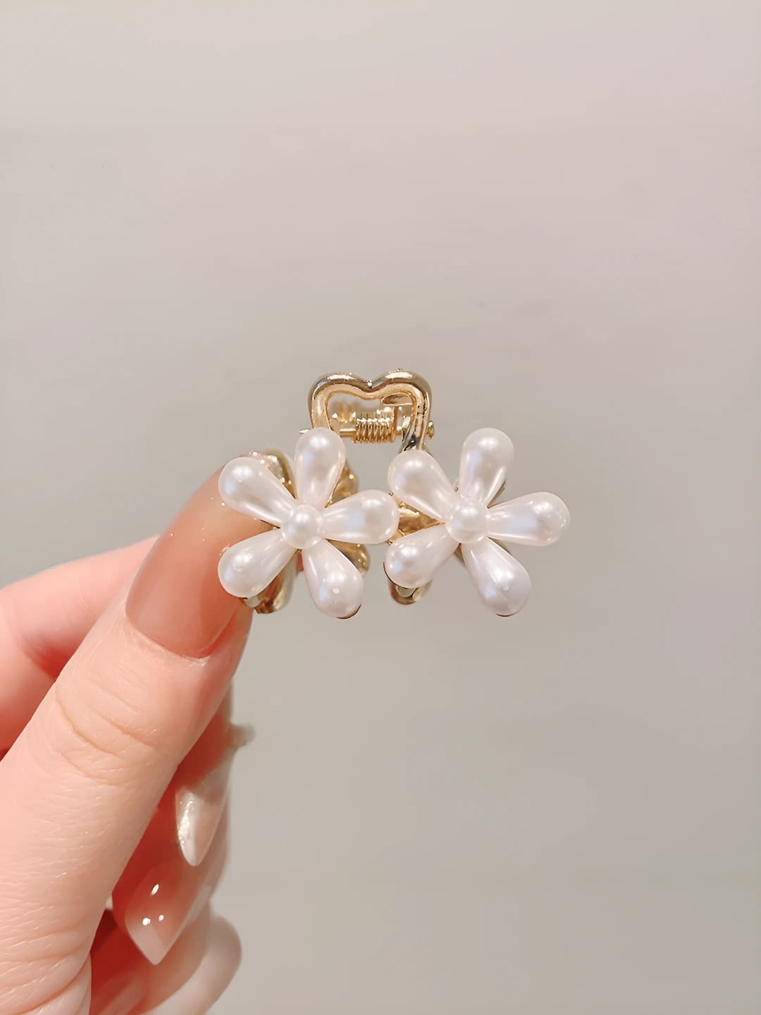 2# Pearl double flower clip ~4cm