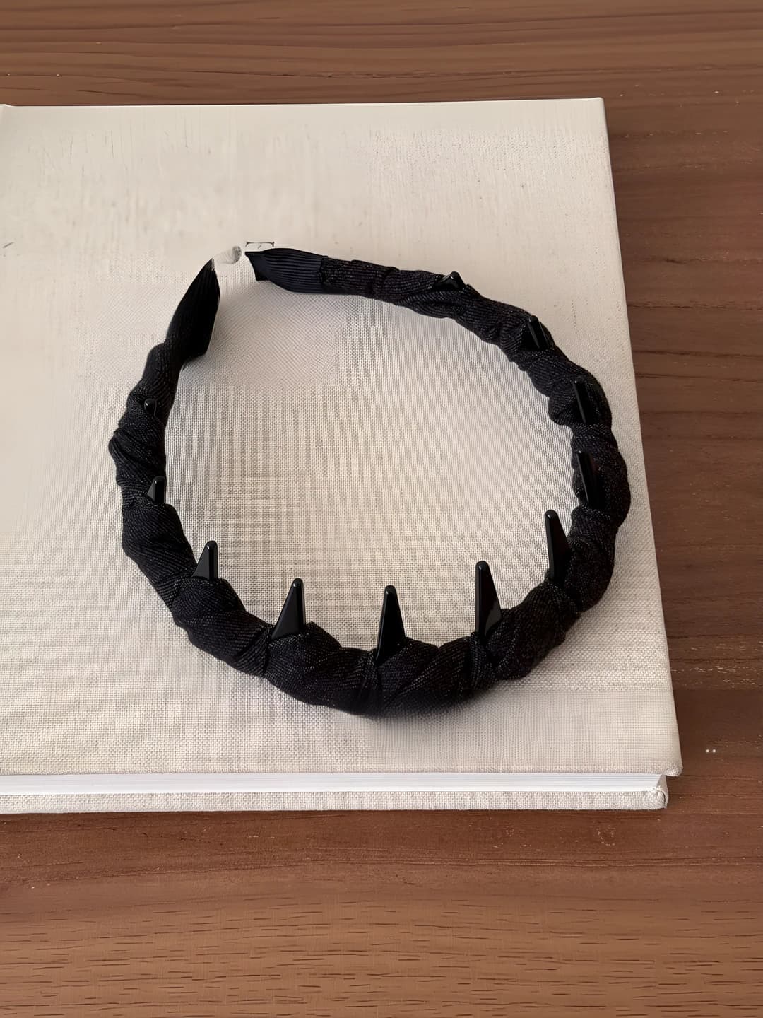 Denim toothed headband [Black]