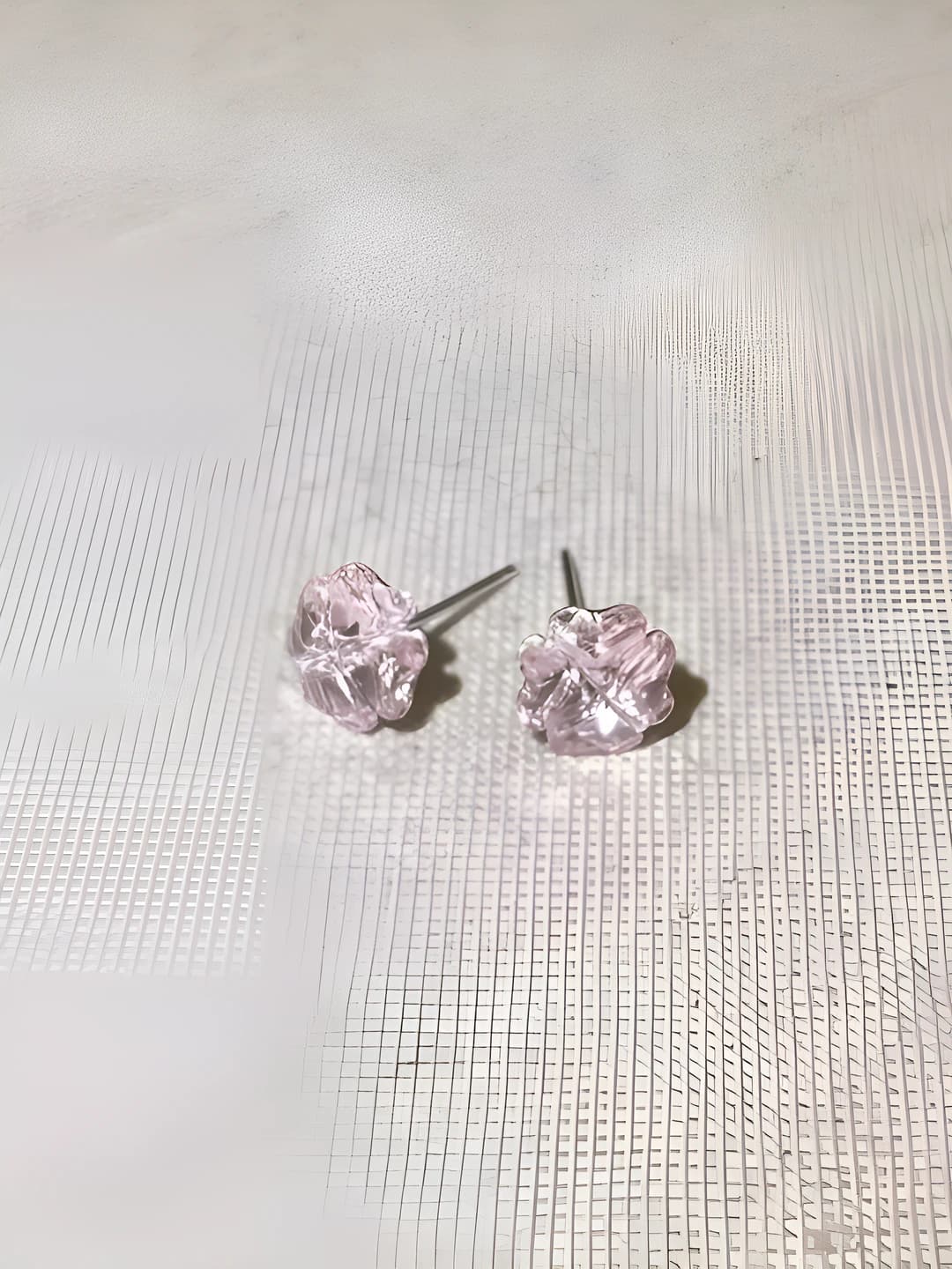 Pink zircon small flower pair