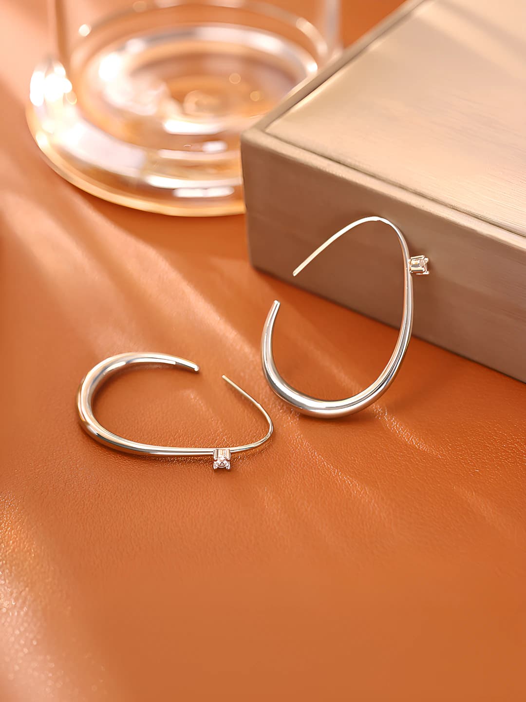 Silver zircon earrings