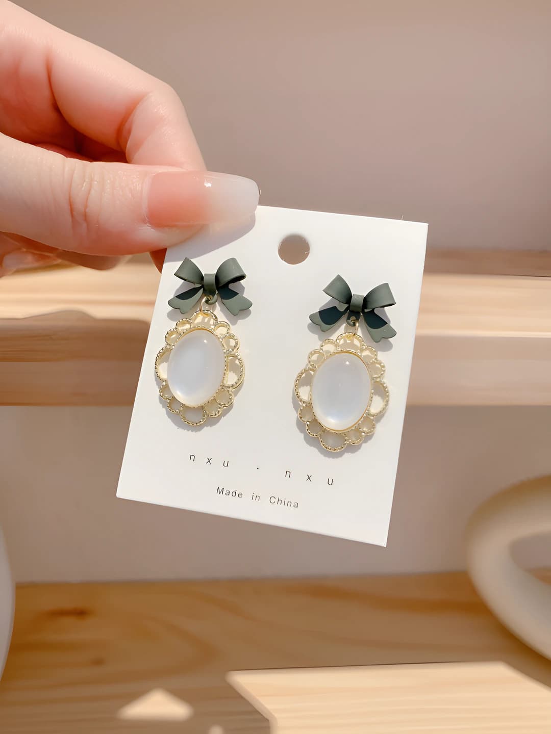 1# Oval eye butterfly earrings