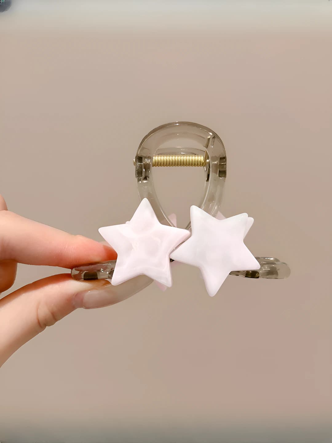 2# Pink stars clip, 8 cm