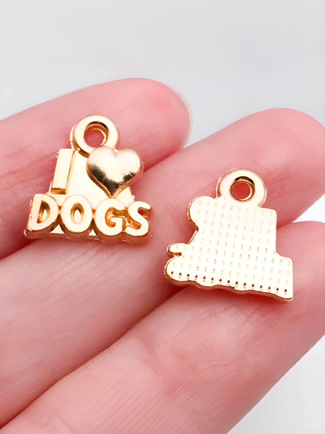 1 I love DOGS dog tag 13x13mm-1.3g-20519