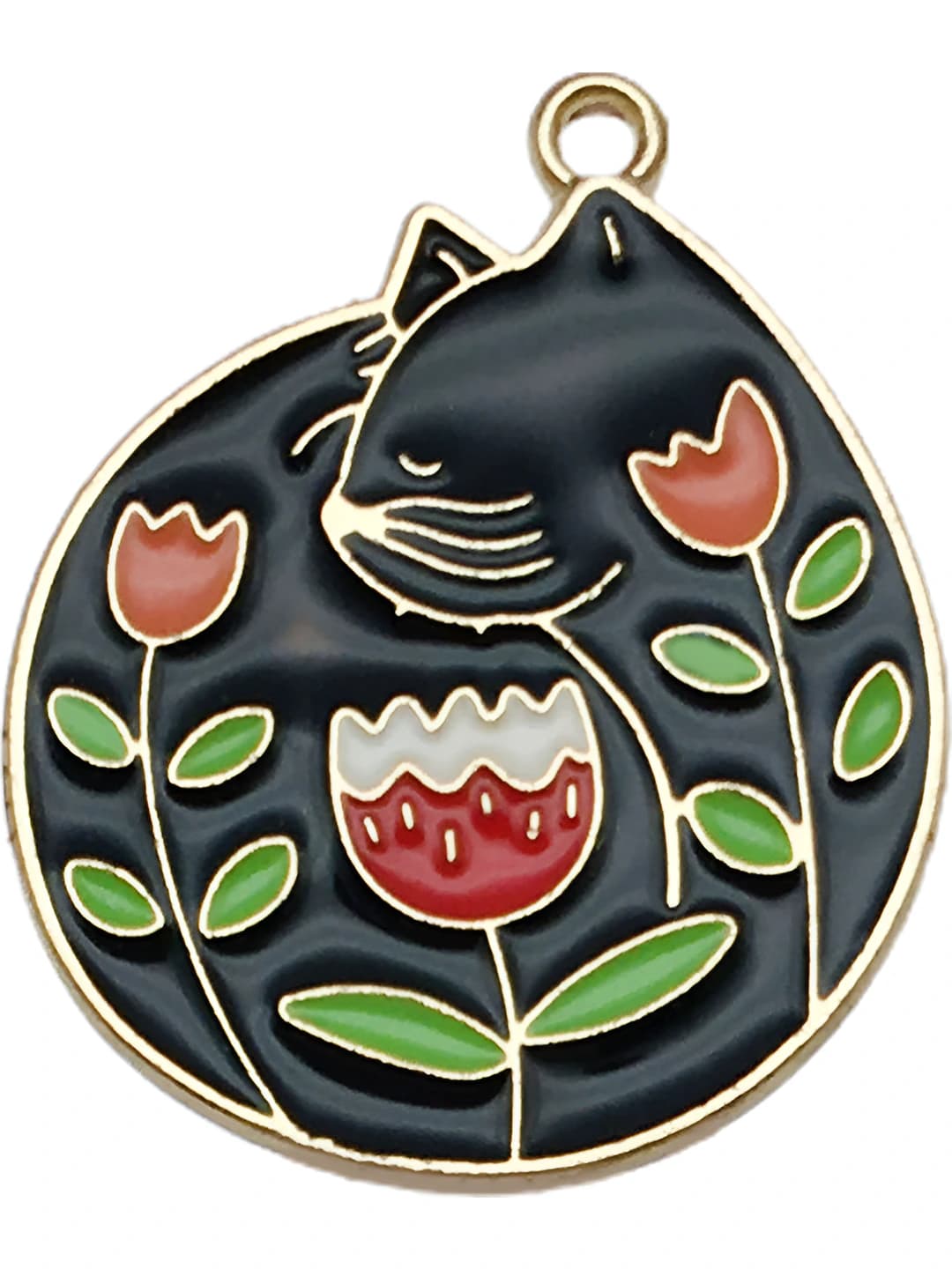 1 шт Чёрный цветы и листья 29x27mm-3.8g