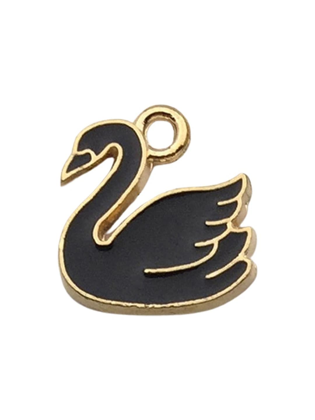 1 pc black swan 14x14mm