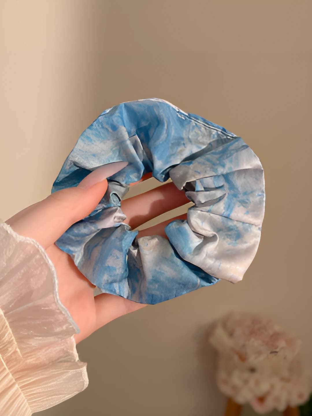 2# Tie-dye atlas-ko'k 12 sm