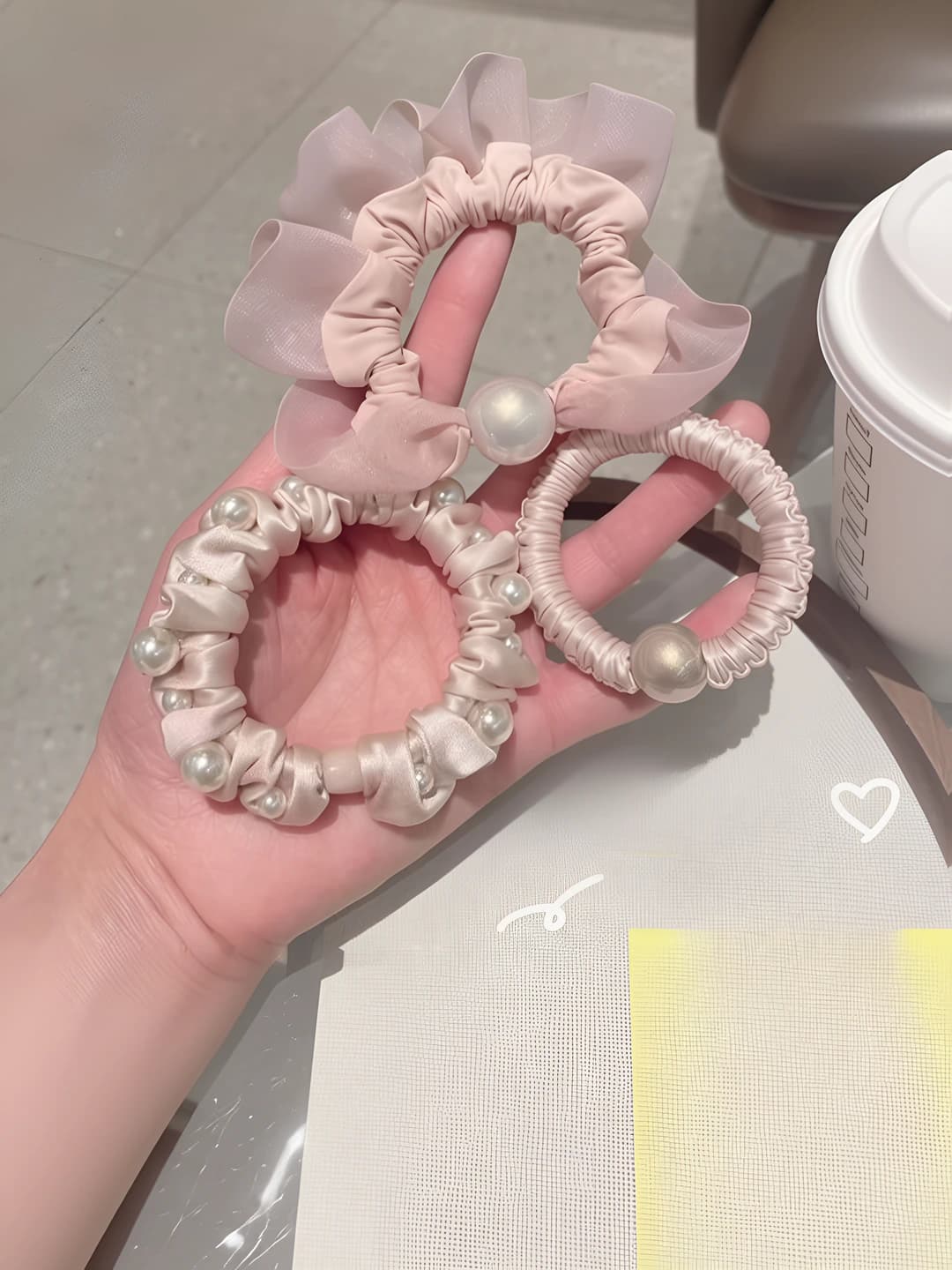 Women's hair ties in Korean style with high stretch (3 pcs)
