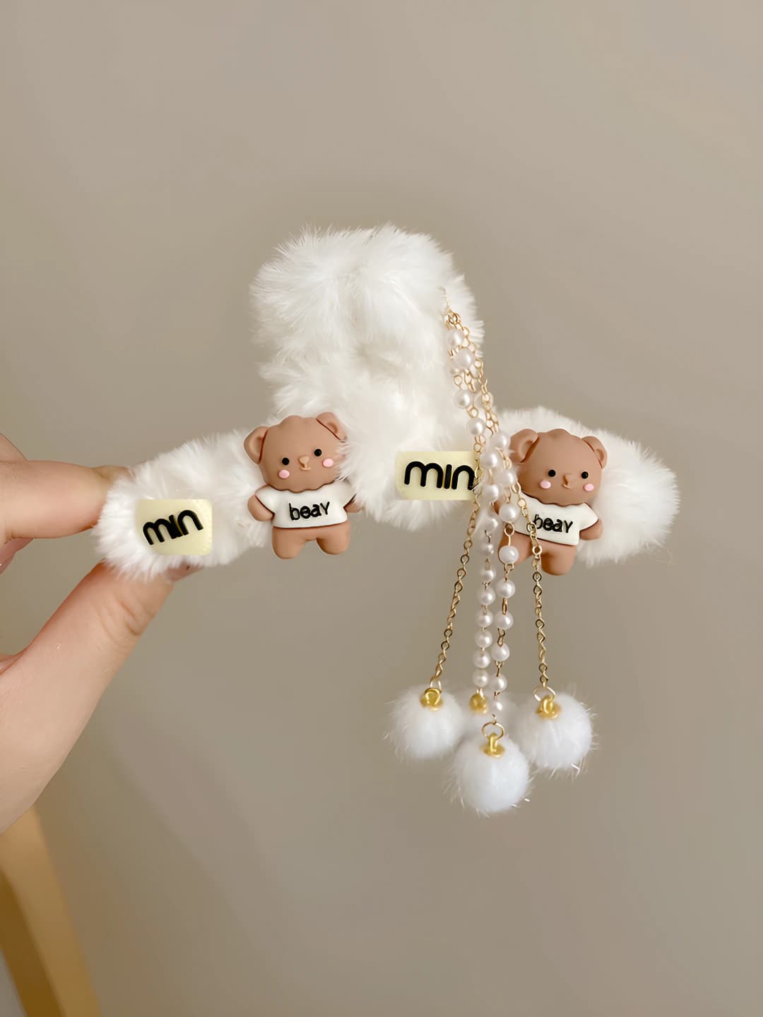 37# Два мишки кофейный, кисточки 11 см