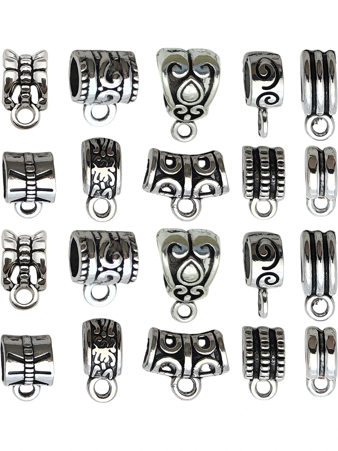 20 pcs mix antique silver connectors