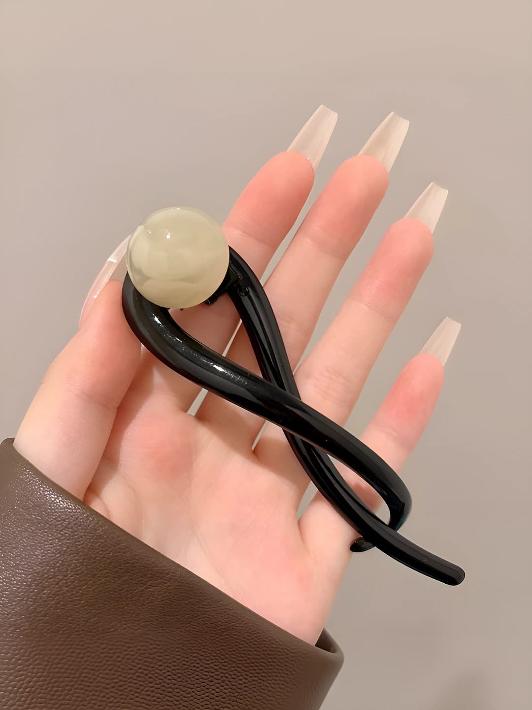 4# Glossy black + champagne, 10.5 cm
