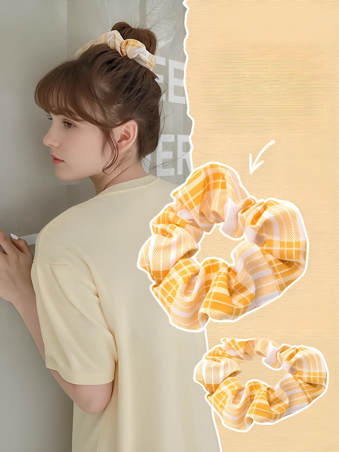 47# Yellow-white - Large plaid