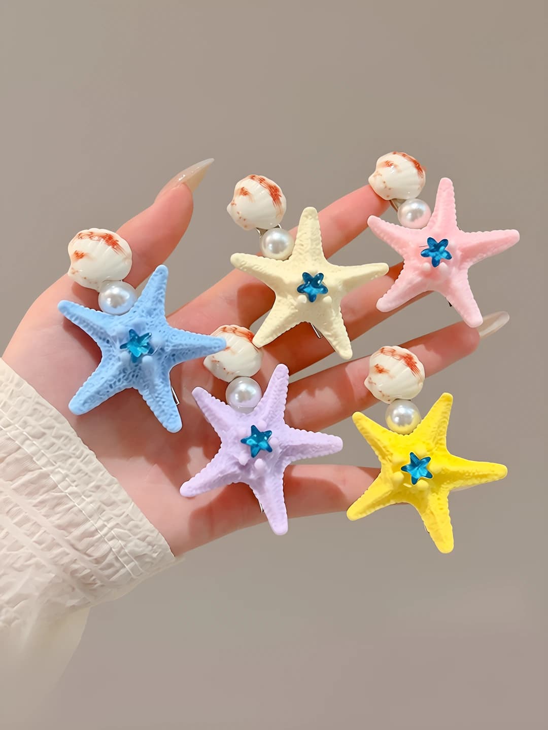 6# Shell and starfish, 5 pcs