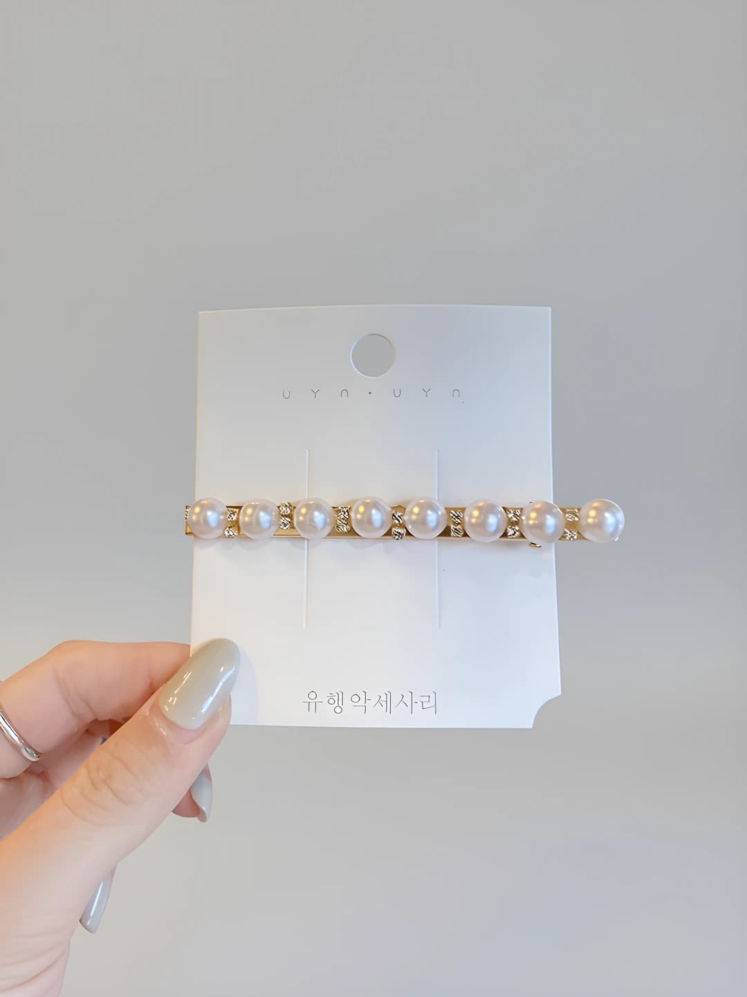 45#L Large pearl crystal - straight clip
