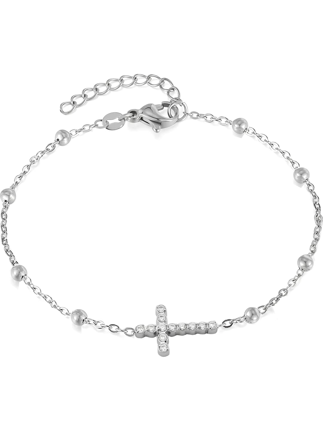 B0047S cross bracelet - steel color