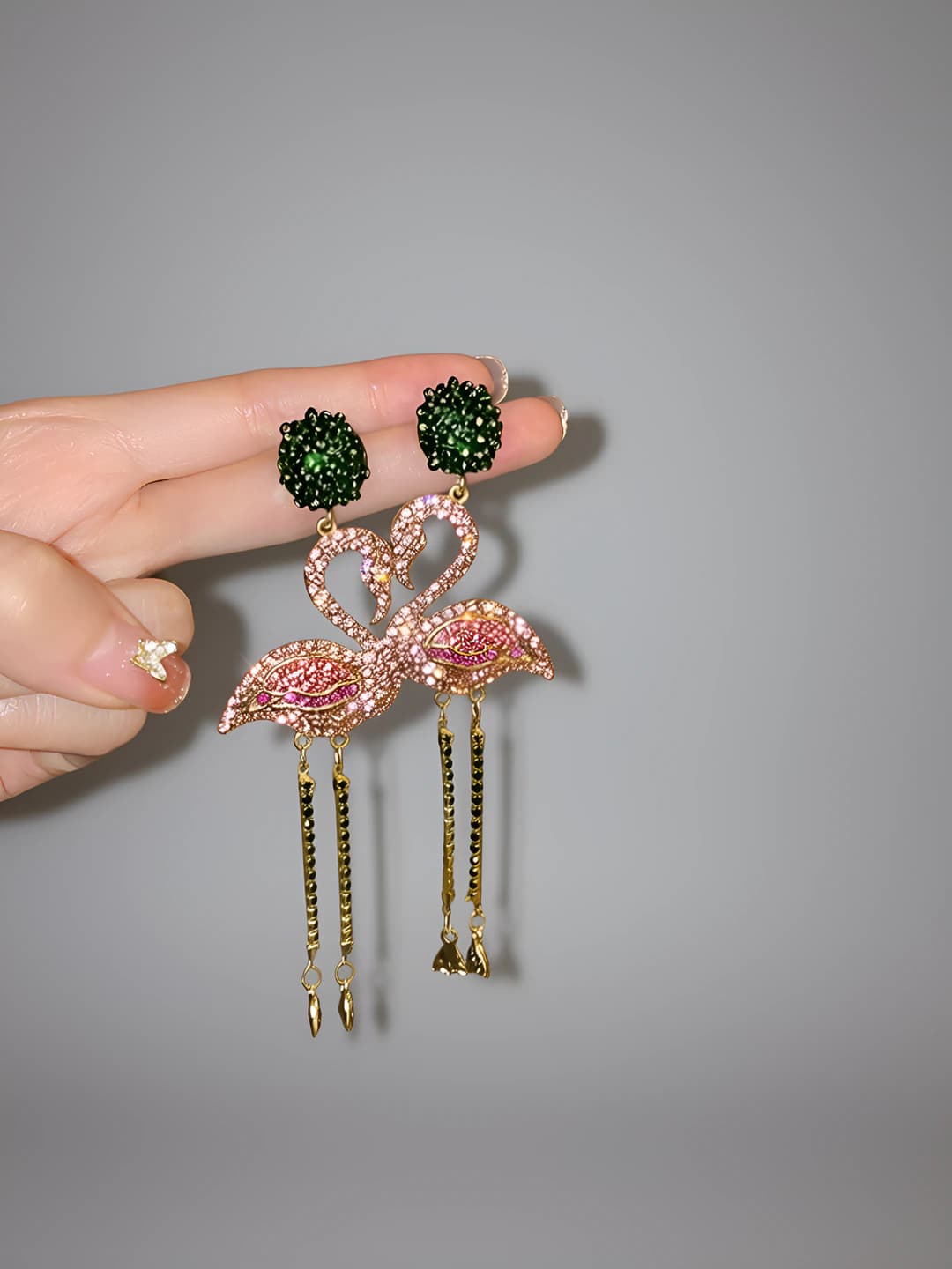 8# Silver post - Alloy - Pink