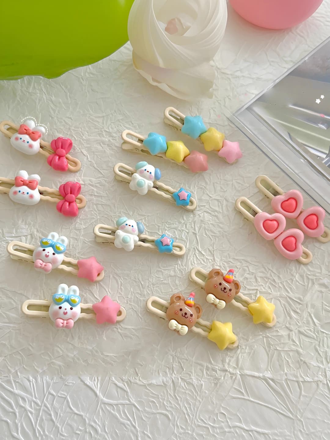 Women's hair clips and combs: colorful, cute, sweet, dopamine, side, bangs, temperament, love, star, duckbill, hair accessories, trend