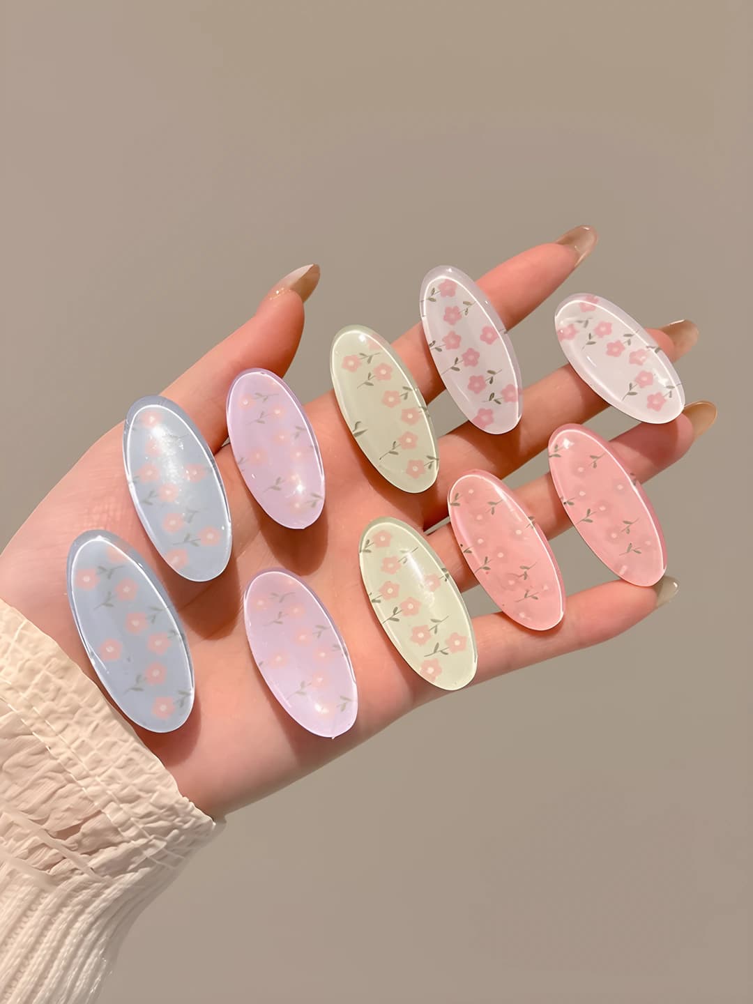 Oval floral, 10 pcs