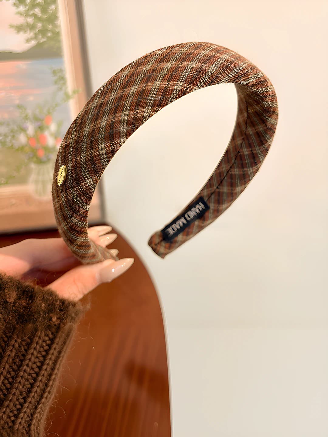 2# Red-brown plaid - width ~3 cm
