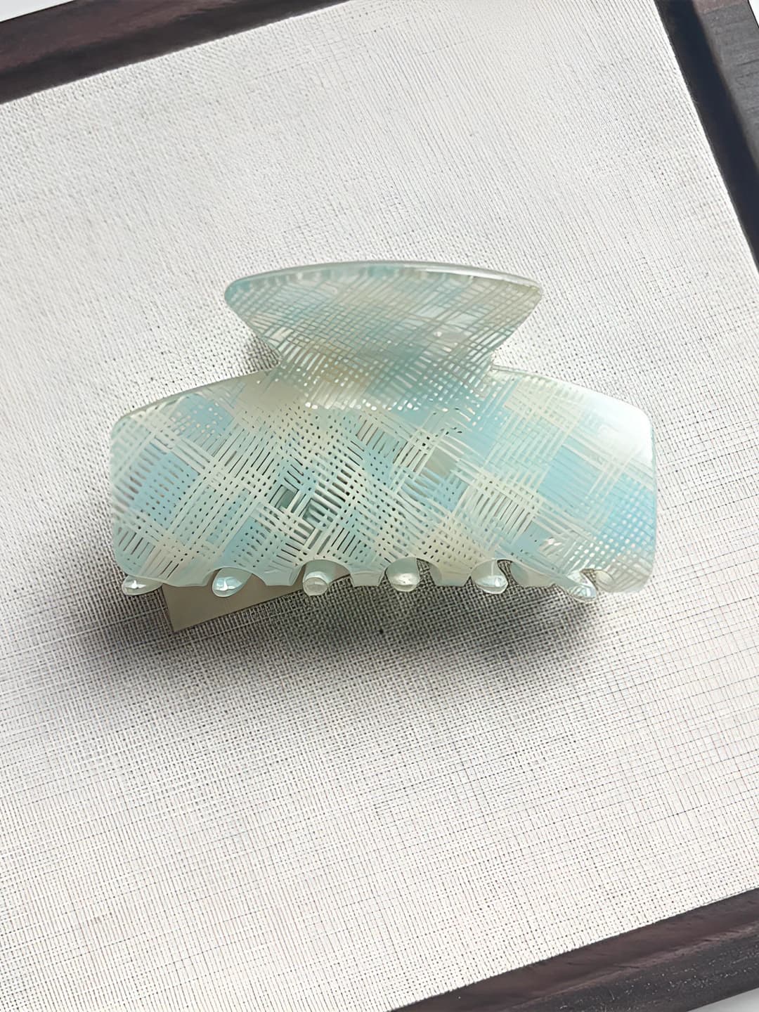 Blue plaid clip - Rectangle