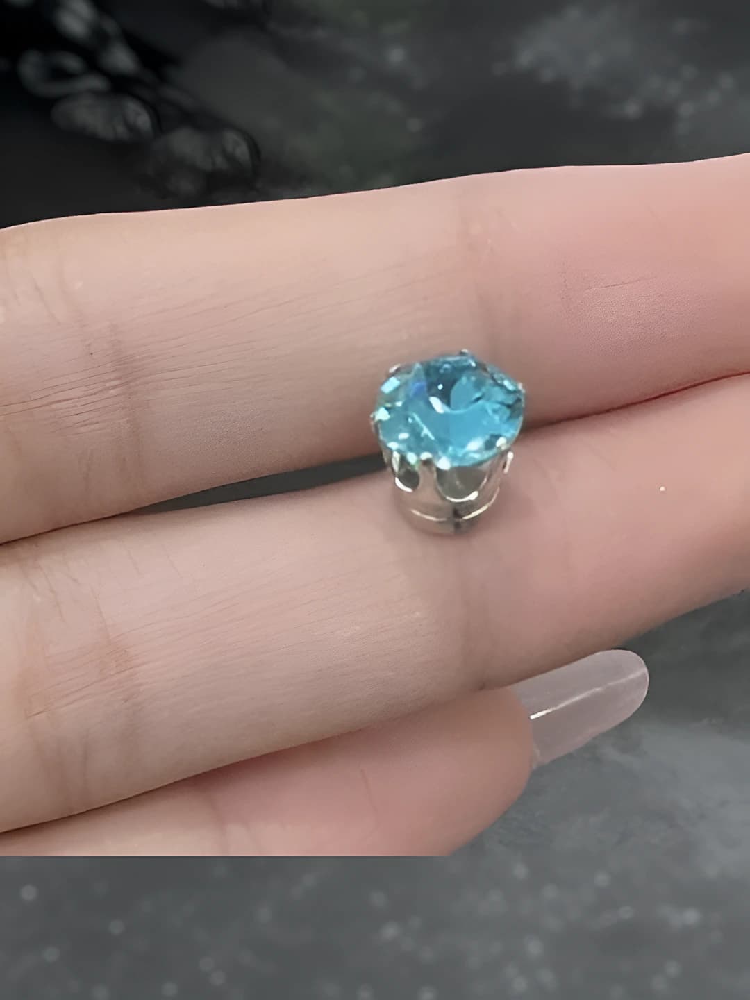 3# Magnitli quloq halqasi 8mm [Ko'l ko'k] bitta