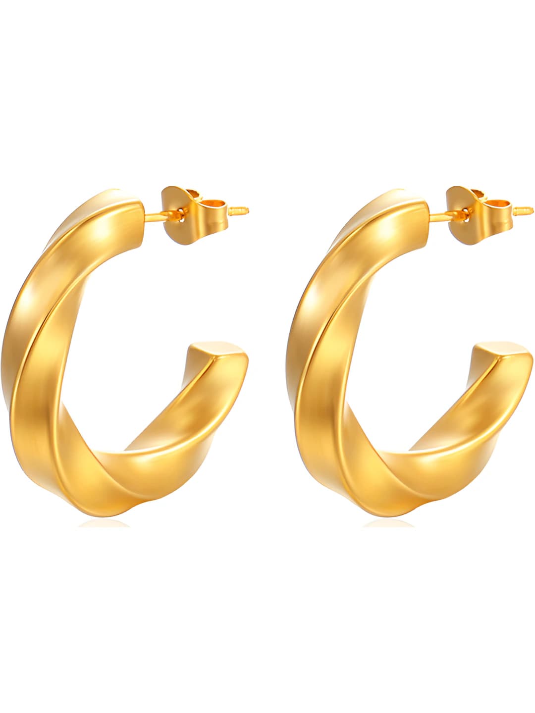 5.0 twisted wire earrings, gold