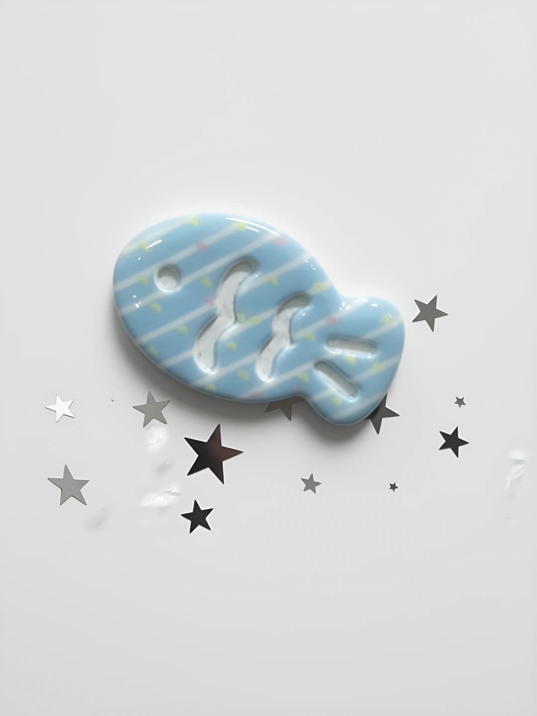 Print sea salt striped fish clip, 3.2 cm