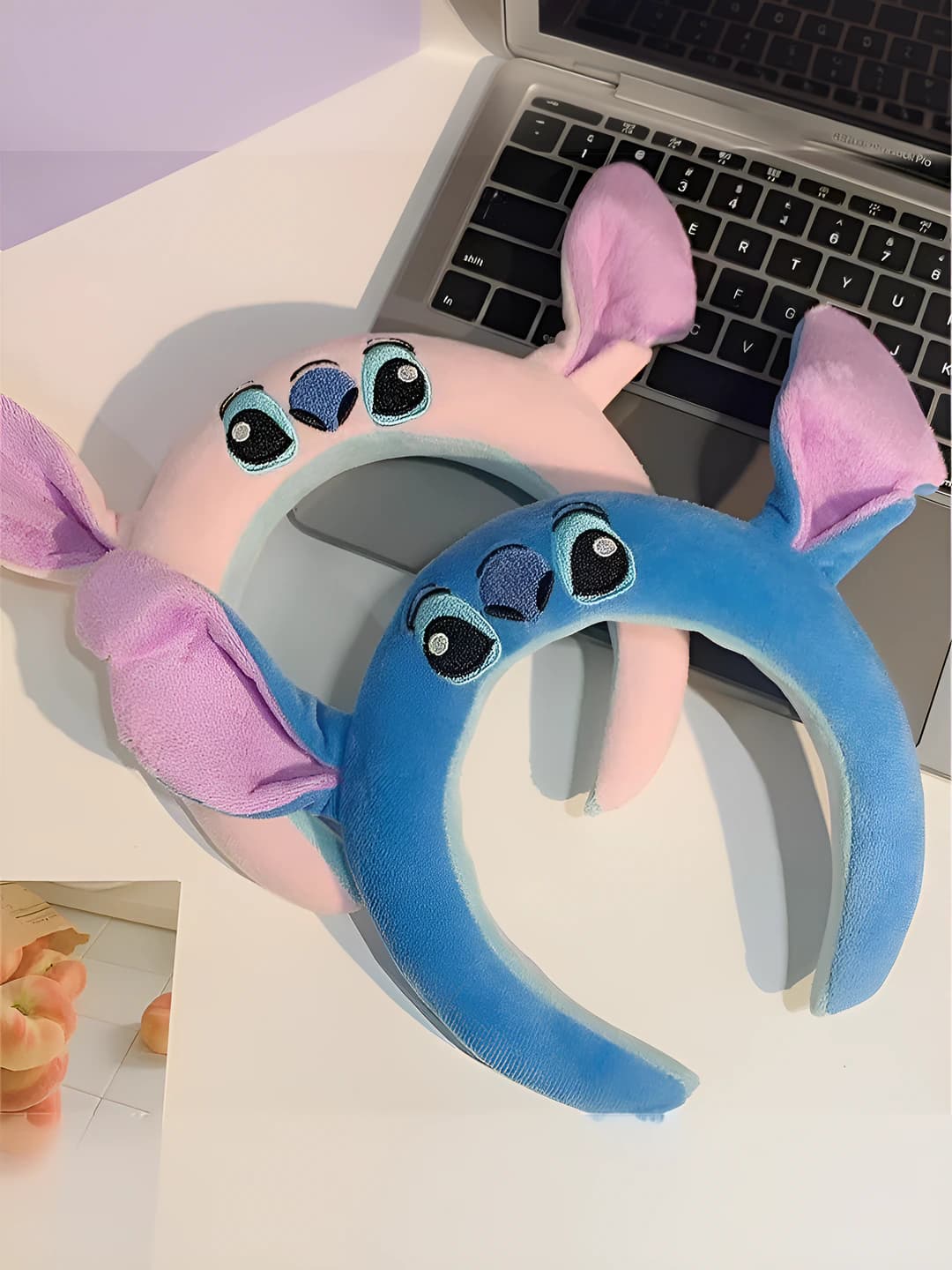Женский ободок в стиле мультяшный Stitch, из плюша, ручной работы, сладкий и забавный головной убор