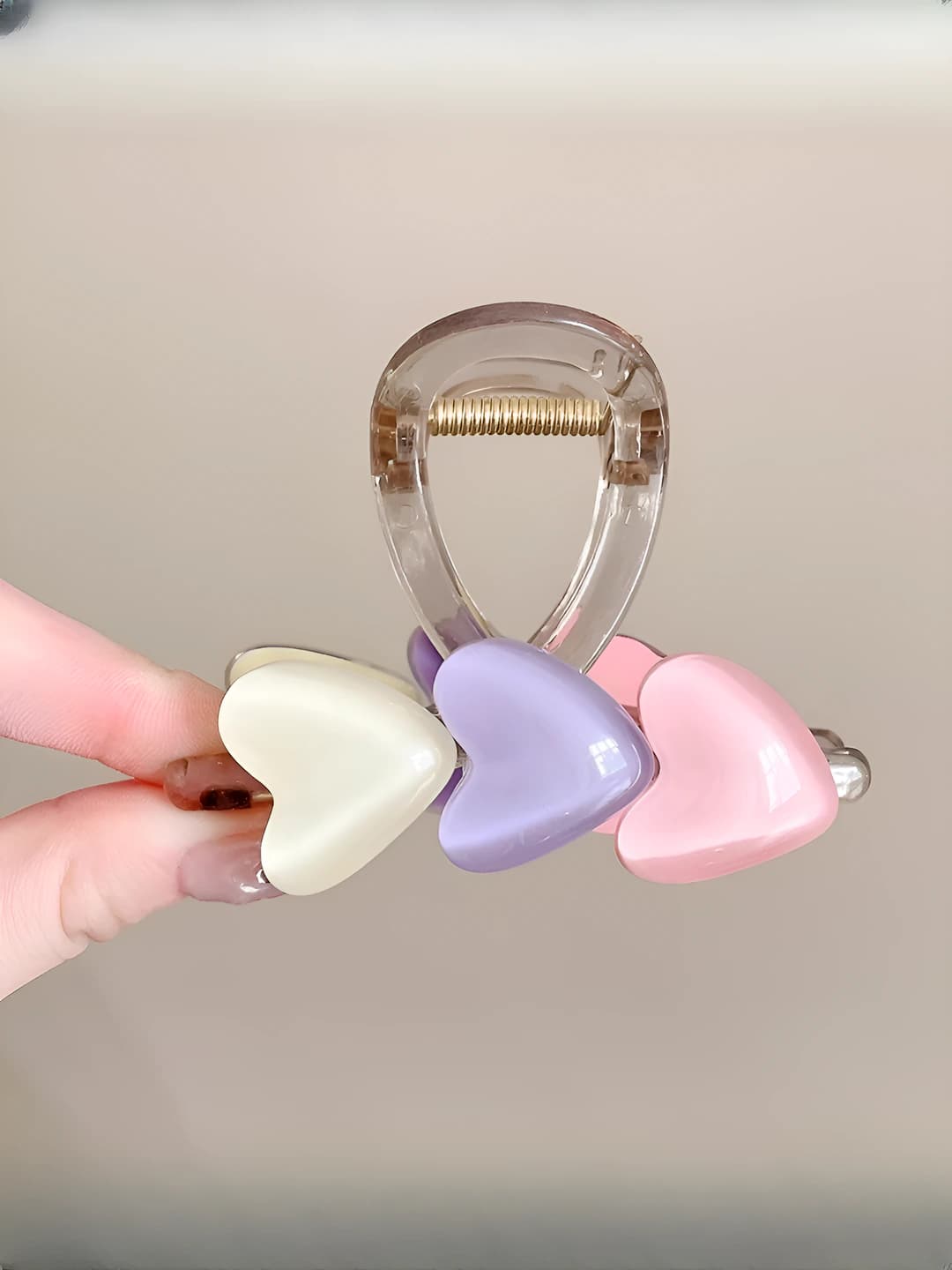 Heart candy color clip 8 cm
