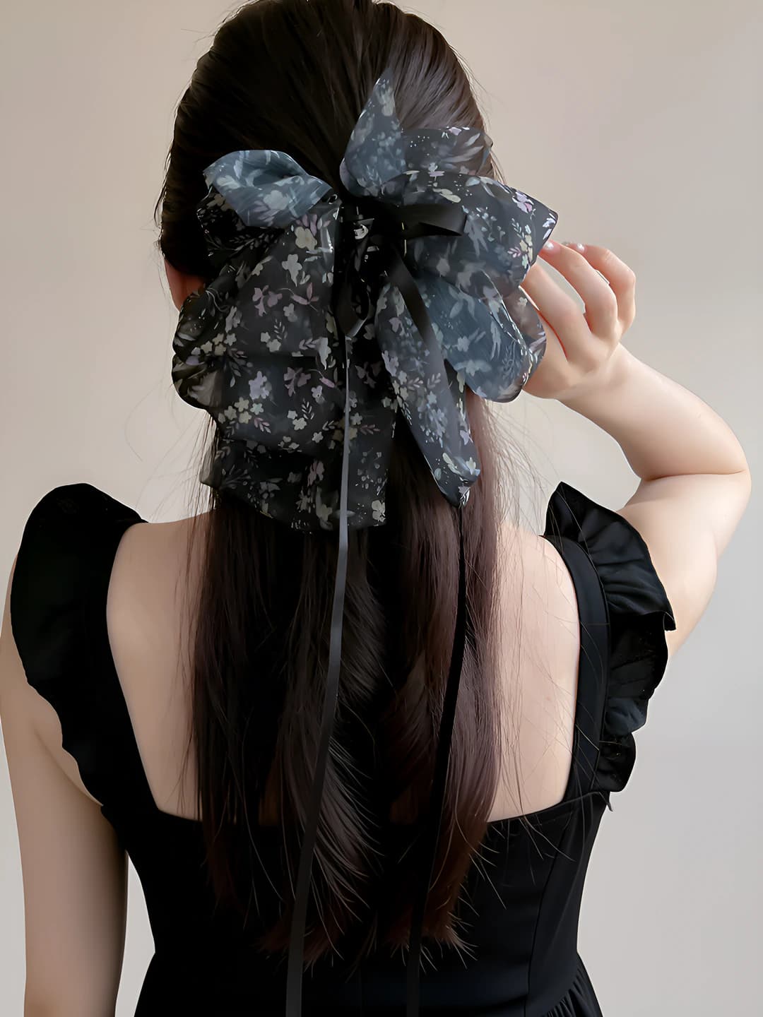 Black floral 3.8 cm