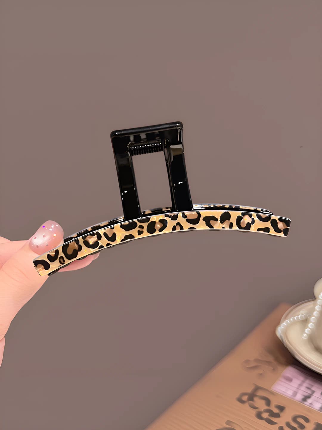 Leopard barrette 11 cm