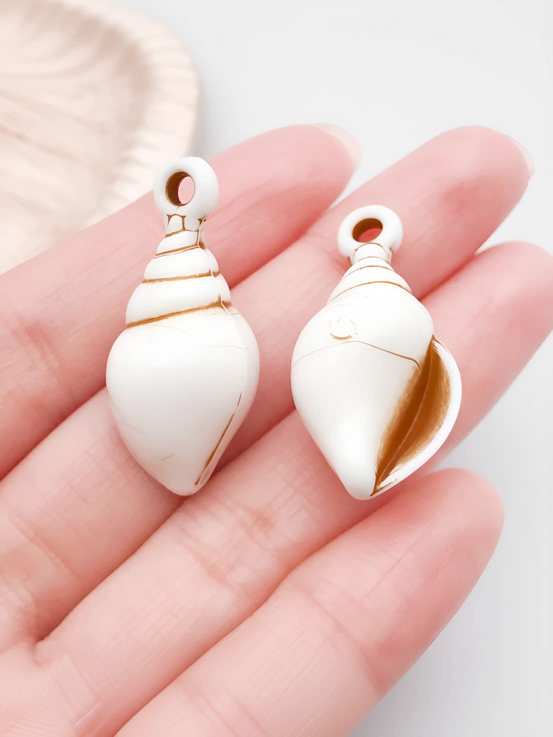 1 шт белый акрил раковина 32x15mm-2.1g