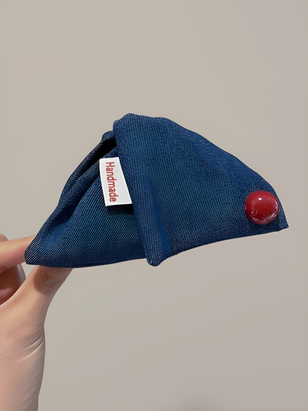 1# Denim blue circle-triangle, 12.5 cm