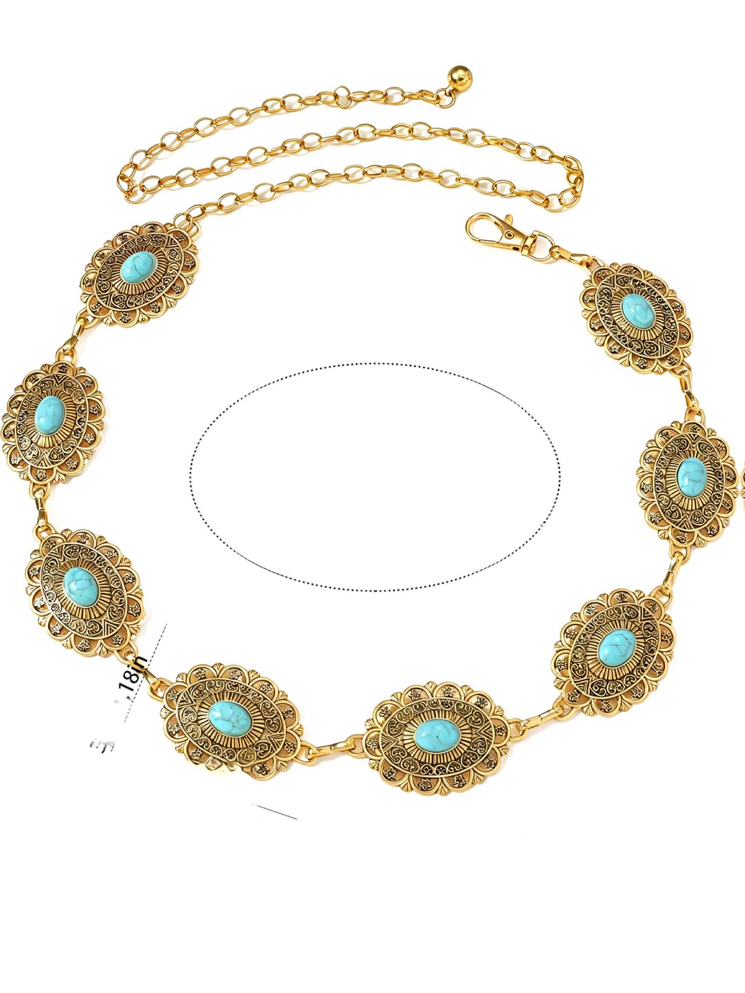 46# Gold oval turquoise