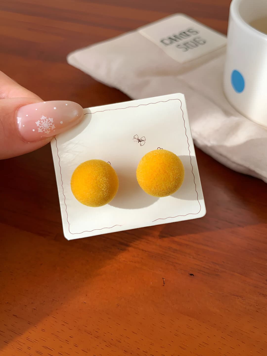 14mm ginger yellow single pair velvet