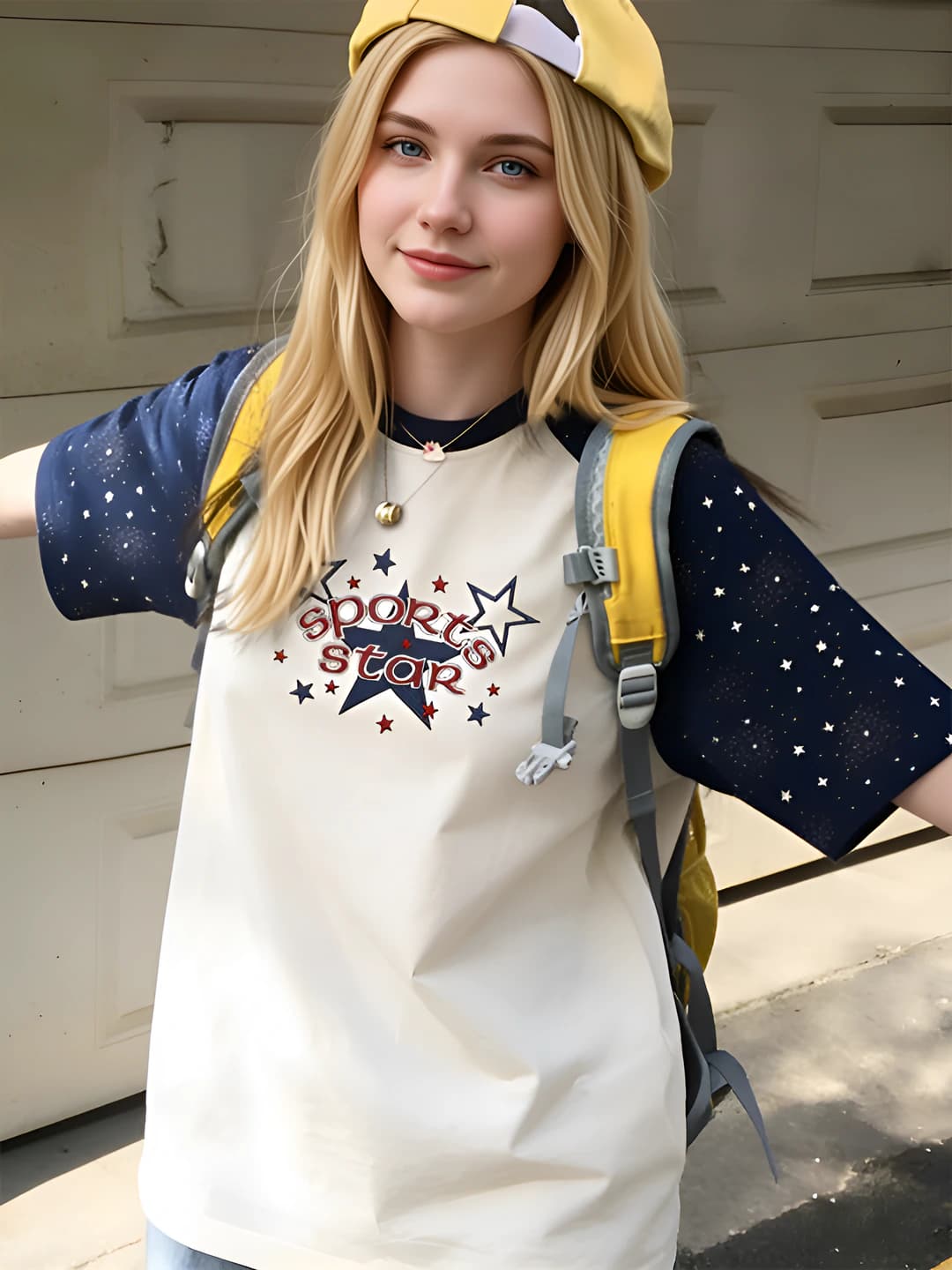 Navy & Apricot-5-point star