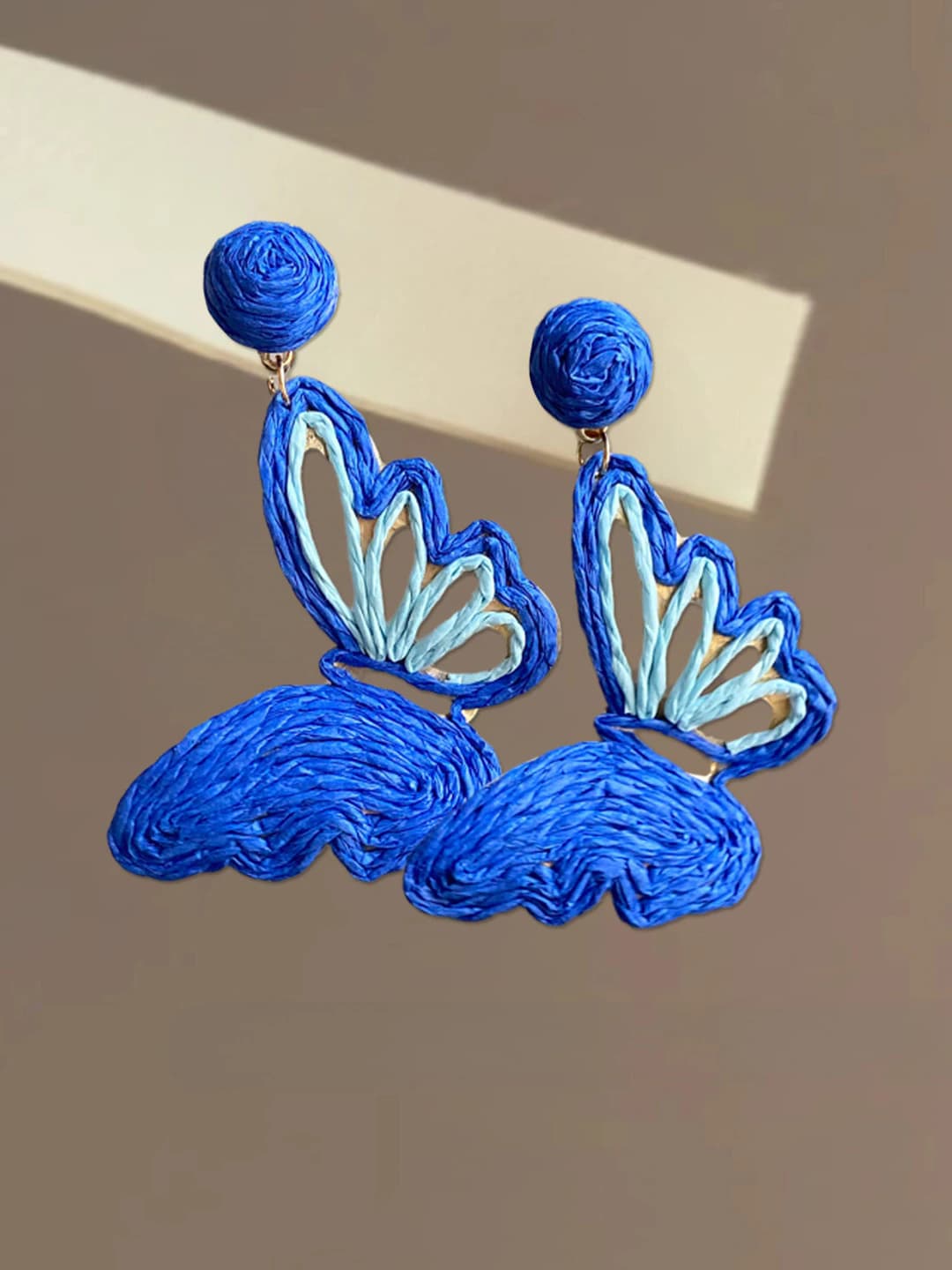 Blue butterfly studs - 7 cm