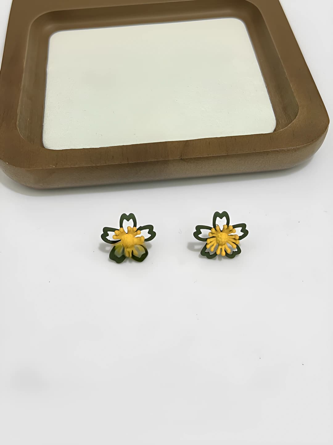 Ayollar uchun gullar stud quloqsoqlari, 925 kumush tirqish, akril, tabiiy uslub