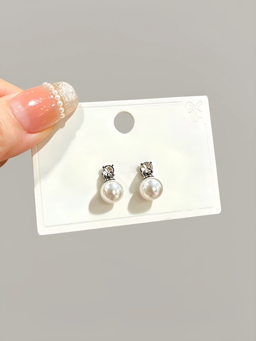 925 silver, diamond pearl drop earrings