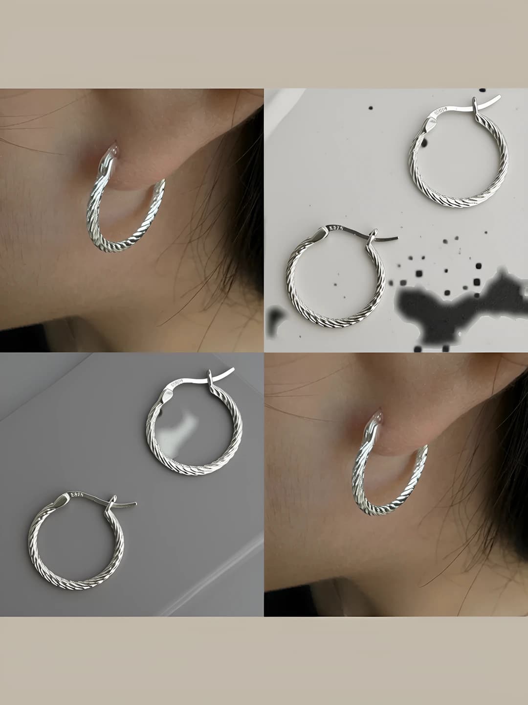 Ayollar uchun geometrik spiral dizaynli metall ziraklar, yengil lyuks uslubdagi modda