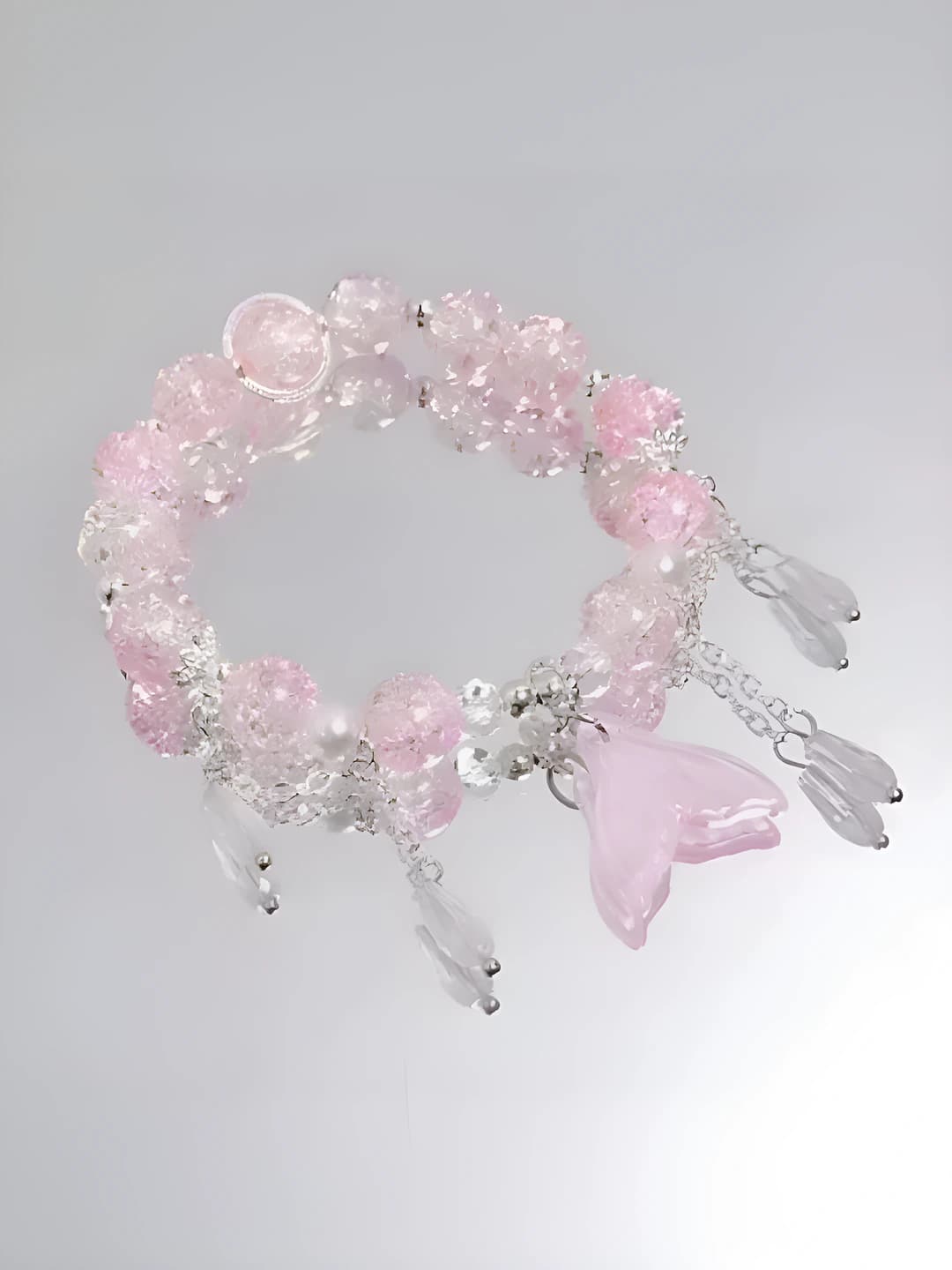 Pink mermaid crystal bracelet