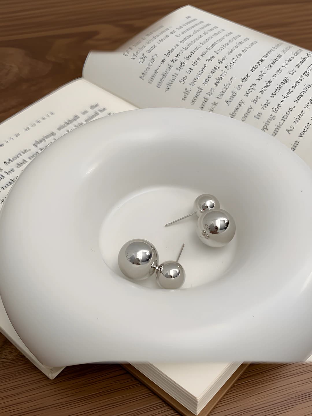 Silver ball Gourd earrings