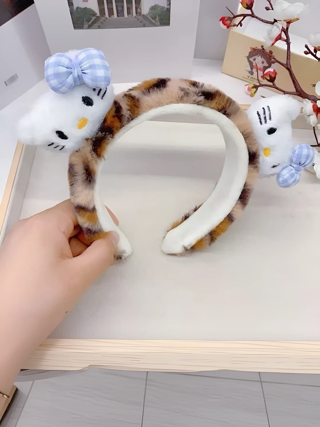 Синяя клетка двусторонний ободок KT-кот