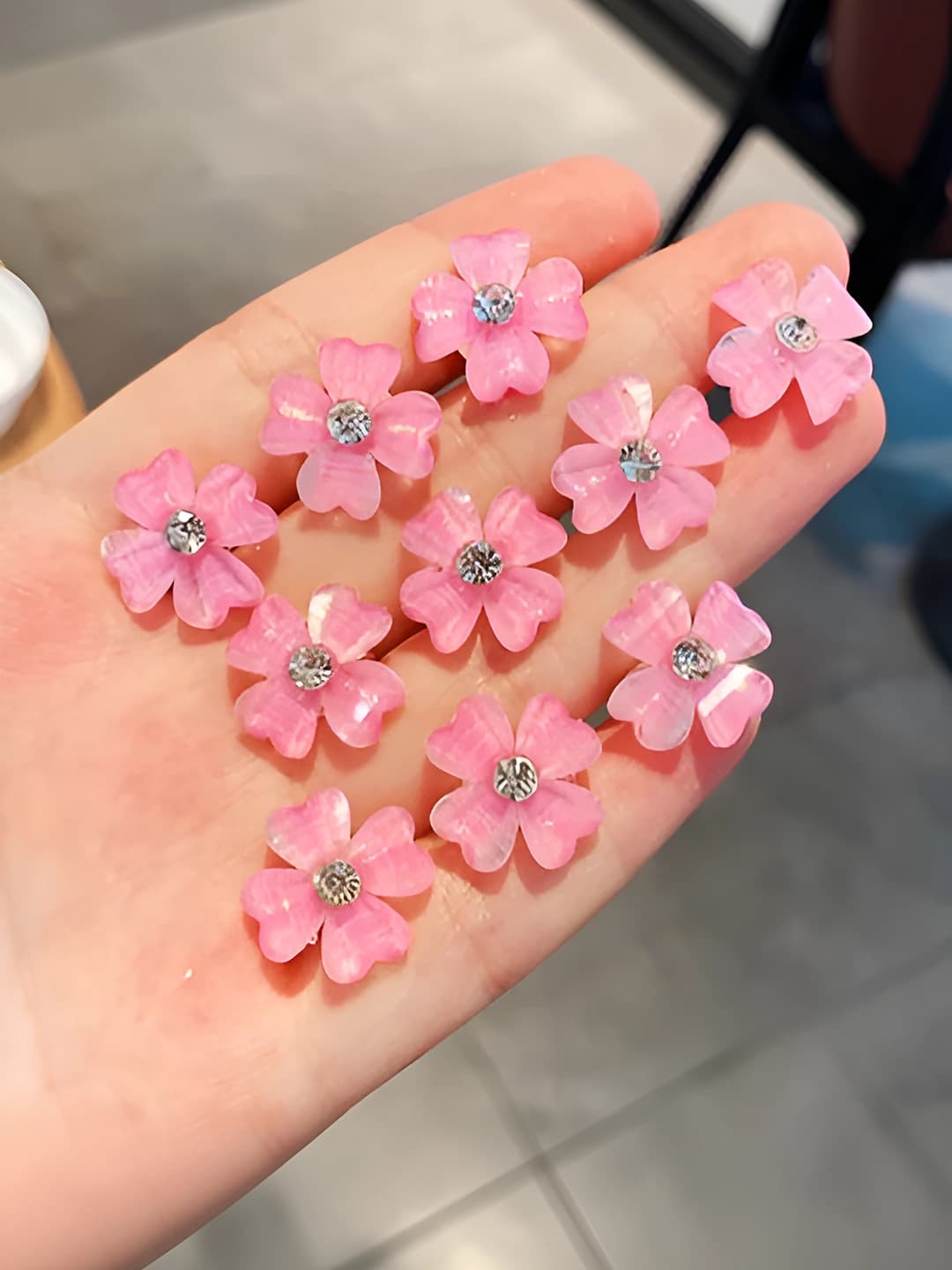 3# Clover pink 10 pcs 1.5 cm