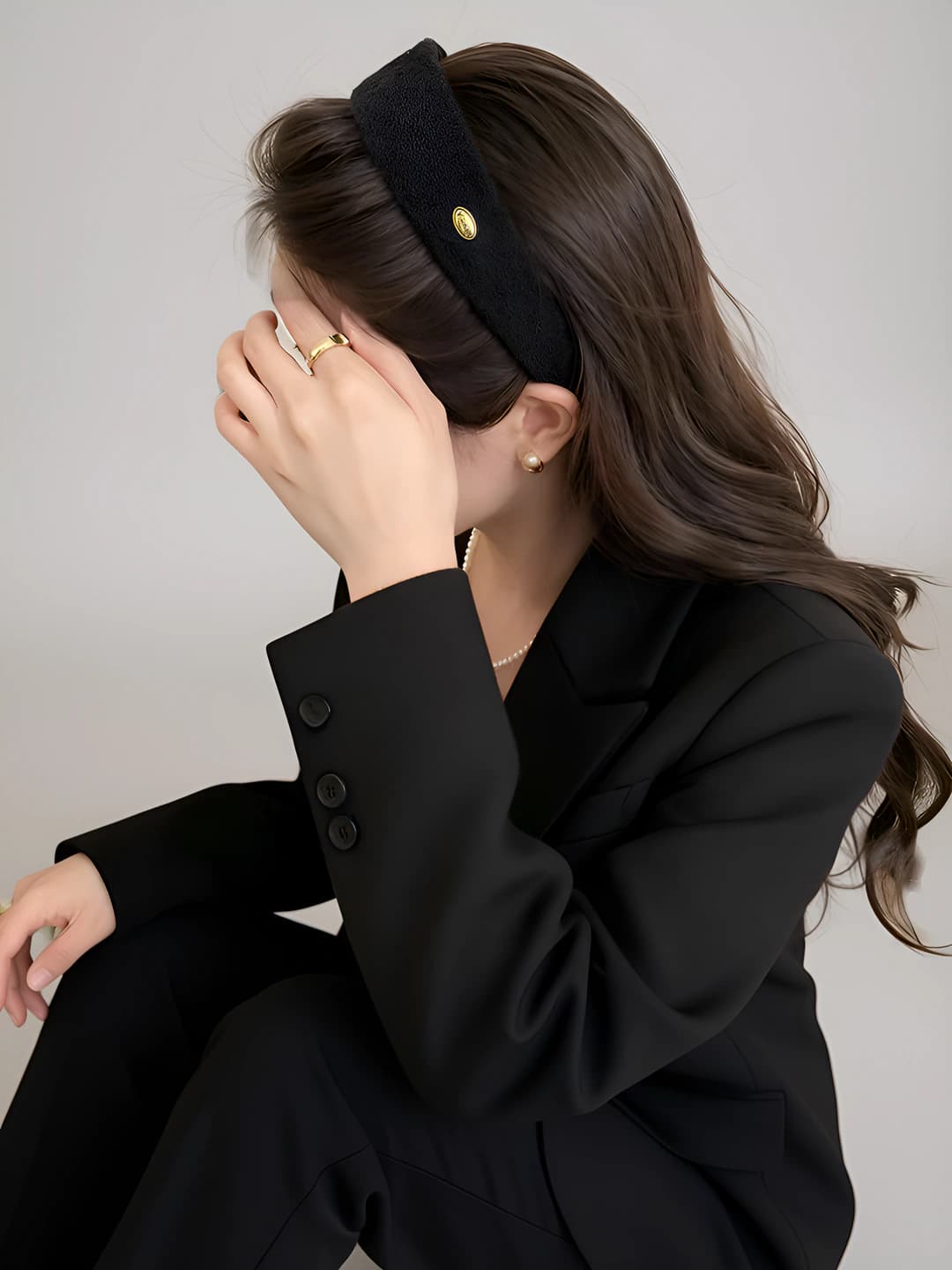 4# Black headband 4 cm