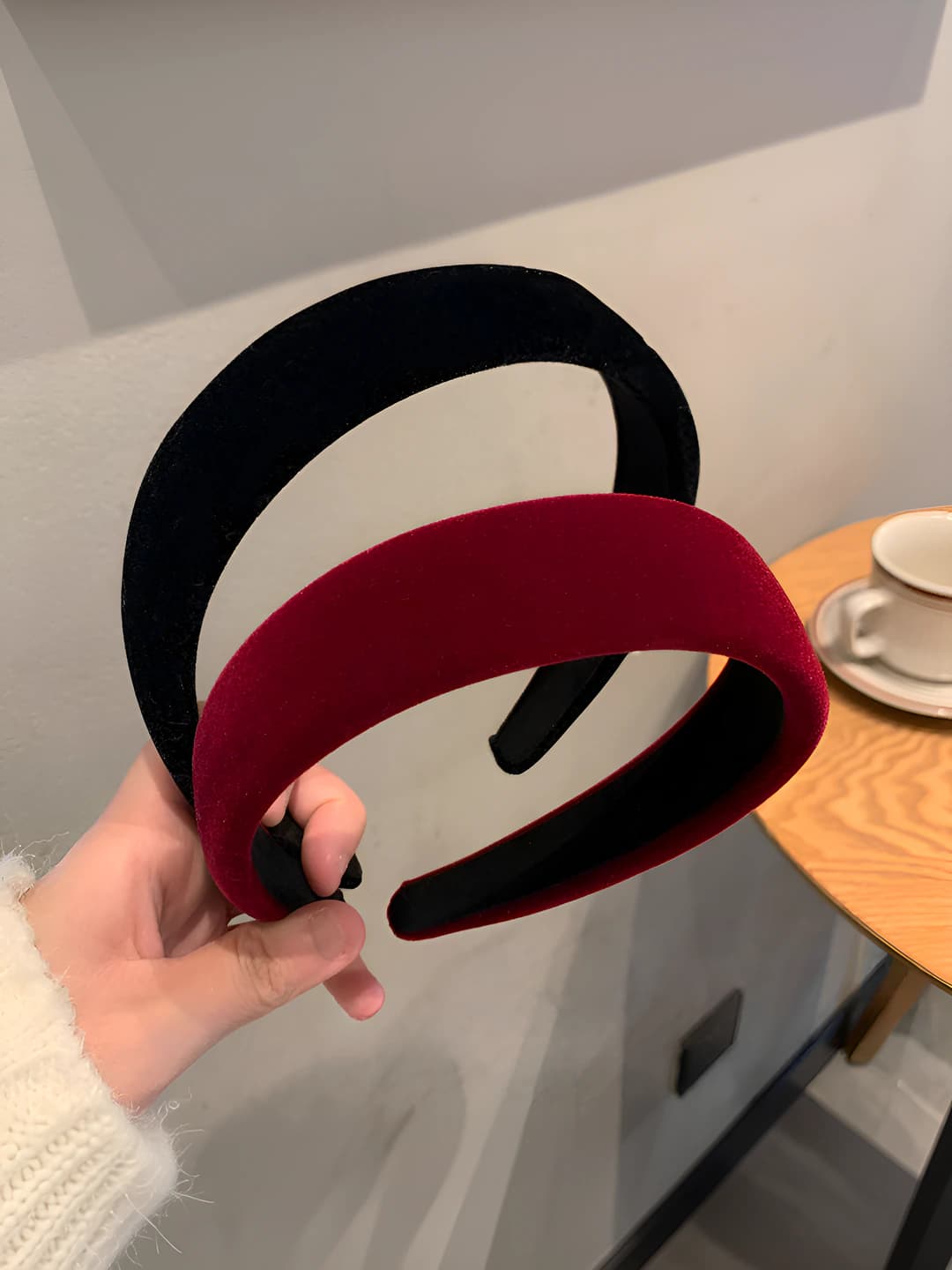 Ayollar uchun qora retro velvet obodok, yoz va kuz-qish uchun, koreys uslubida, yuqori sifatli