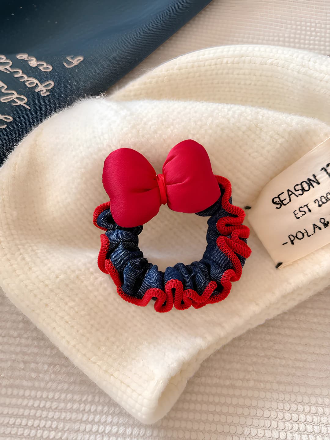 Navy hair tie