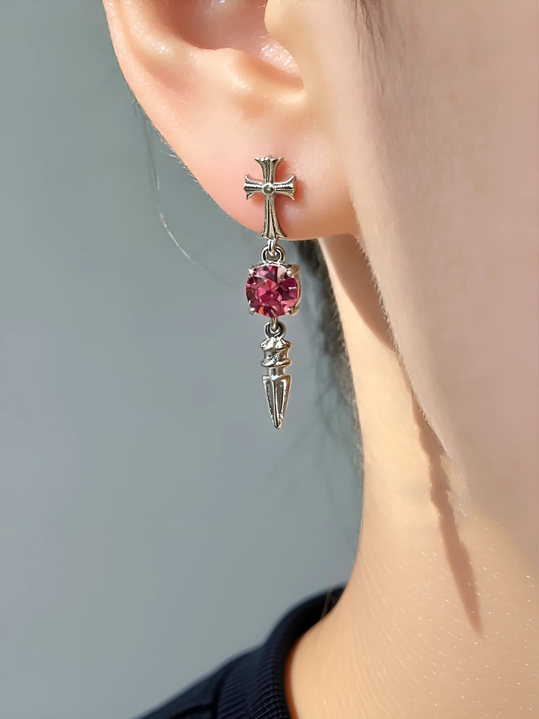 Single - rose red (straight post)